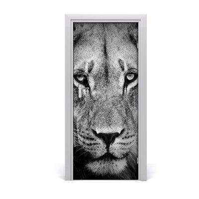 Self-adhesive door sticker Wall portrait of a lion