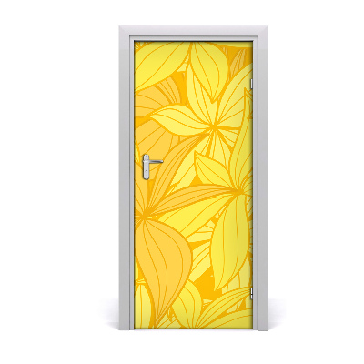 Self-adhesive door veneer Yellow flowers