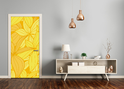 Self-adhesive door veneer Yellow flowers