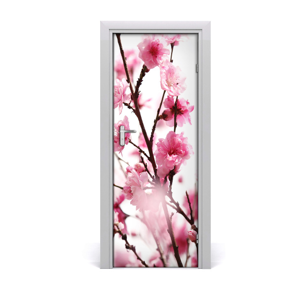 Self-adhesive door veneer Plum flowers