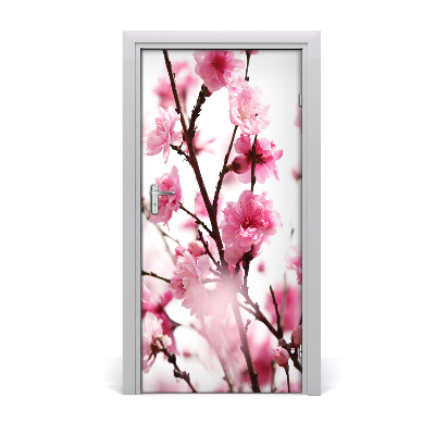 Self-adhesive door veneer Plum flowers