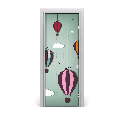 Self-adhesive door sticker Flying balloons