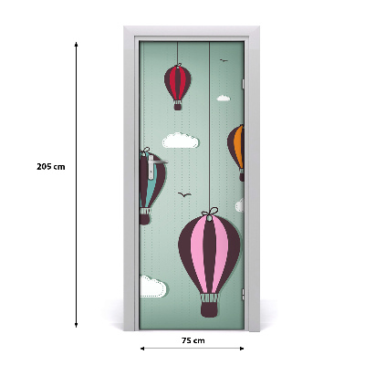 Self-adhesive door sticker Flying balloons