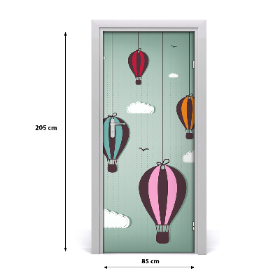 Self-adhesive door sticker Flying balloons