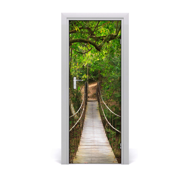 Door wallpaper Suspension bridge in the forest