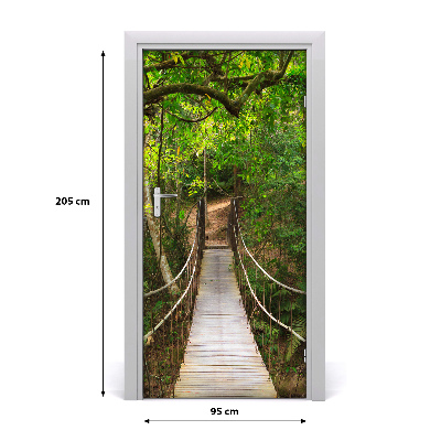 Door wallpaper Suspension bridge in the forest