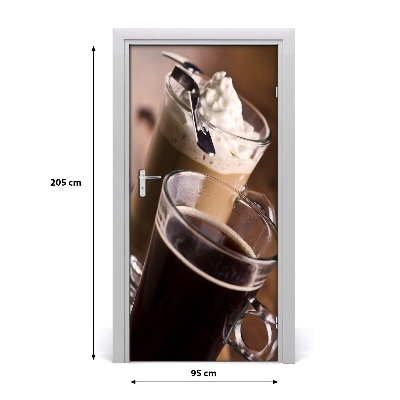 Self-adhesive door sticker Frappe coffee