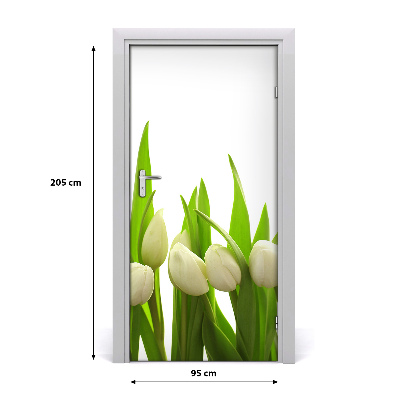 Self-adhesive door veneer White tulips