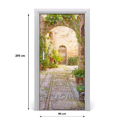 Self-adhesive door wallpaper Romantic street