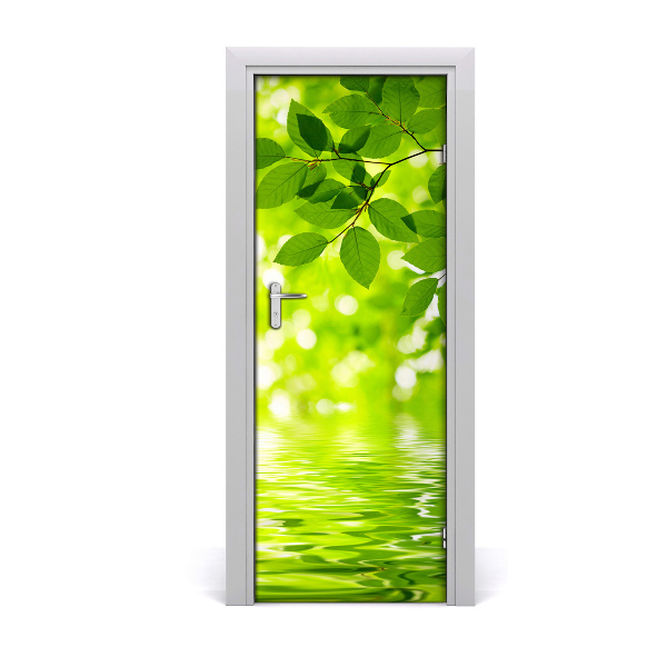 Self-adhesive door veneer Green leaves