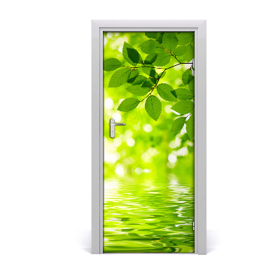 Self-adhesive door veneer Green leaves