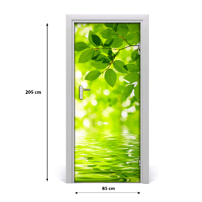 Self-adhesive door veneer Green leaves