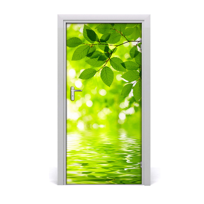 Self-adhesive door veneer Green leaves