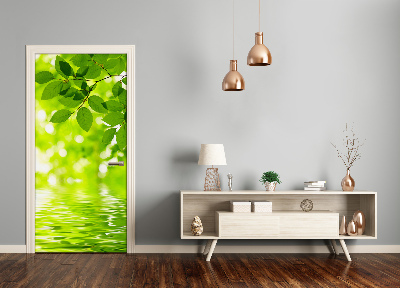 Self-adhesive door veneer Green leaves