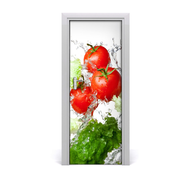 Self-adhesive door sticker Tomatoes and lettuce