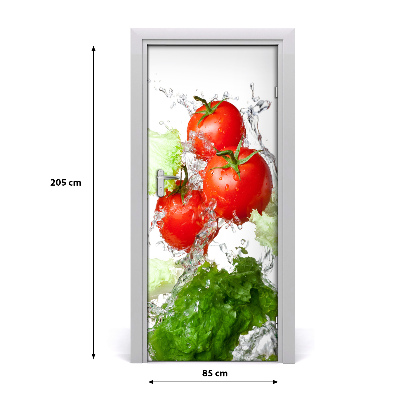 Self-adhesive door sticker Tomatoes and lettuce