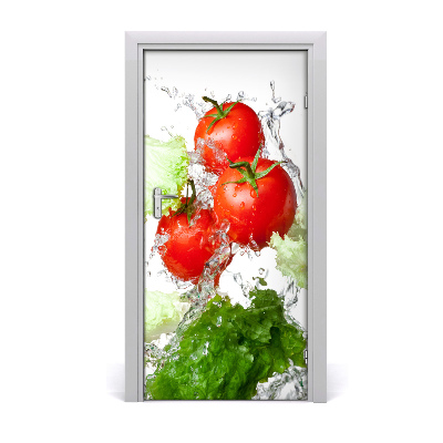 Self-adhesive door sticker Tomatoes and lettuce