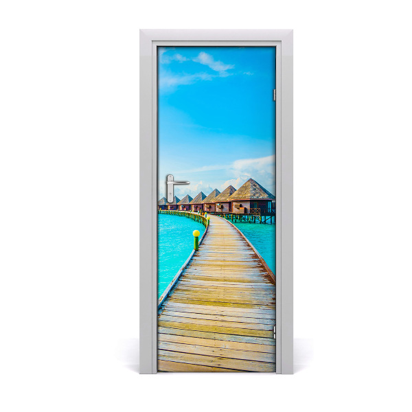 Self-adhesive door wallpaper Tropical sea