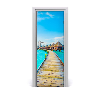 Self-adhesive door wallpaper Tropical sea