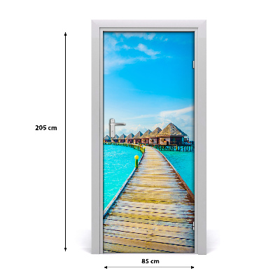 Self-adhesive door wallpaper Tropical sea