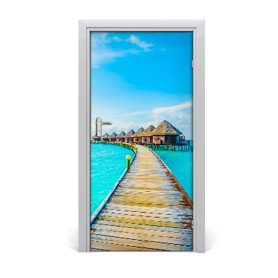 Self-adhesive door wallpaper Tropical sea