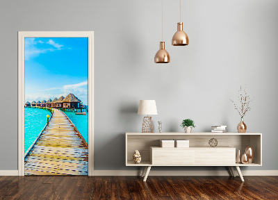 Self-adhesive door wallpaper Tropical sea