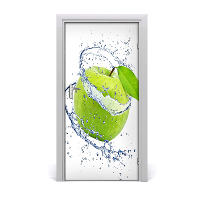 Self-adhesive door sticker Green apples