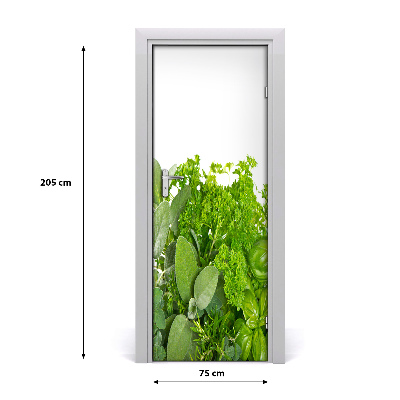 Self-adhesive door sticker Herbs