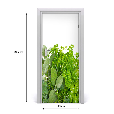 Self-adhesive door sticker Herbs