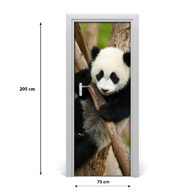 Self-adhesive door sticker Panda on the tree