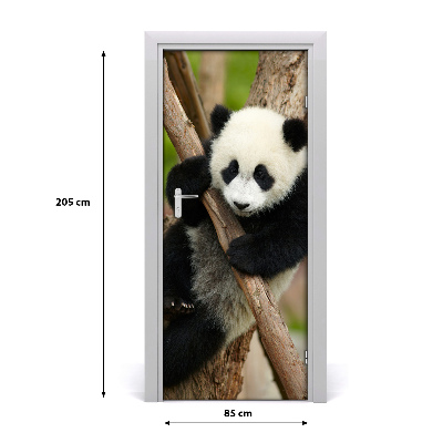 Self-adhesive door sticker Panda on the tree