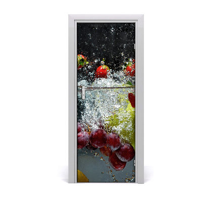 Self-adhesive door sticker Fruit under water