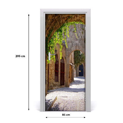 Self-adhesive door wallpaper Charming streets