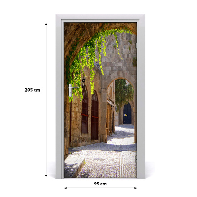 Self-adhesive door wallpaper Charming streets