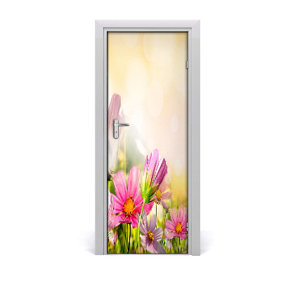 Self-adhesive door veneer Field flowers