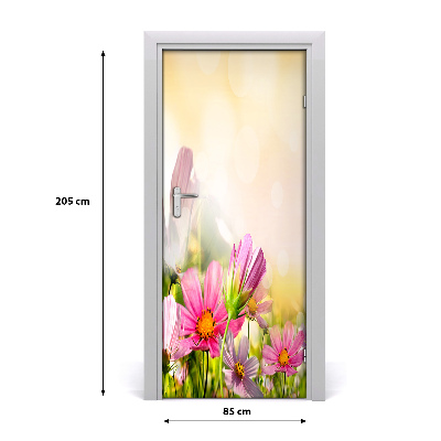 Self-adhesive door veneer Field flowers