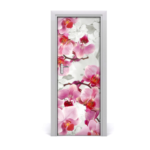 Self-adhesive door veneer Pink orchid