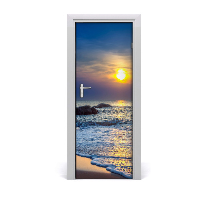 Door wallpaper Sunset beach