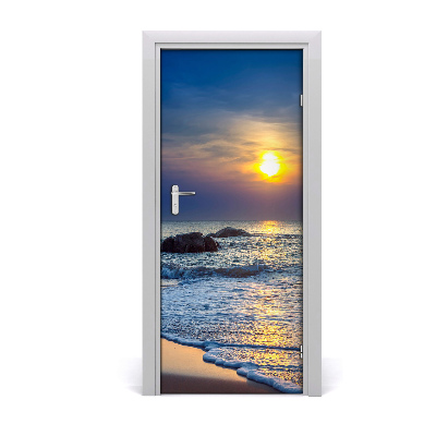 Door wallpaper Sunset beach