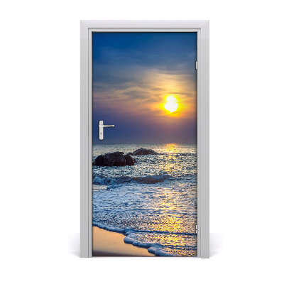 Door wallpaper Sunset beach