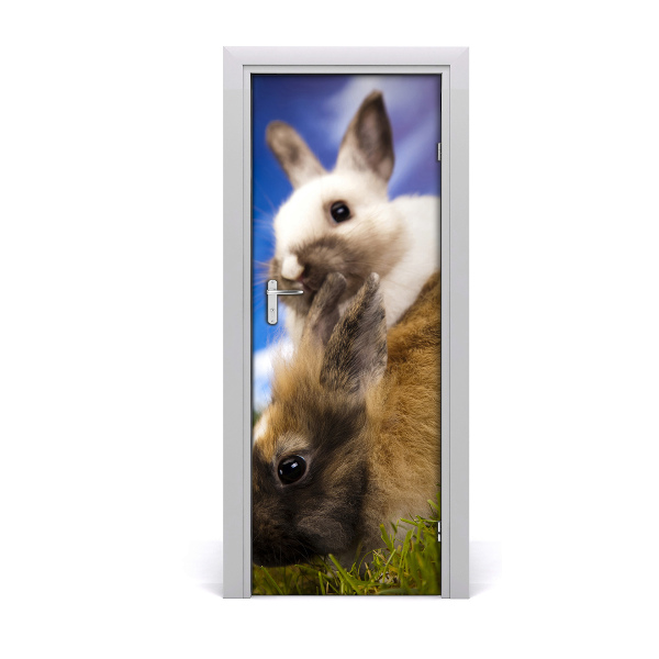 Self-adhesive door sticker Wall two rabbits