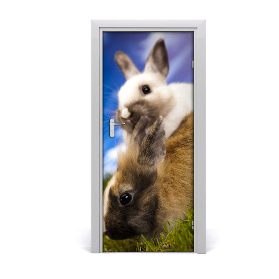 Self-adhesive door sticker Wall two rabbits