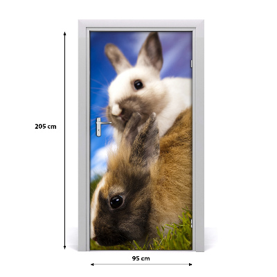 Self-adhesive door sticker Wall two rabbits