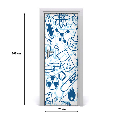 Self-adhesive door wallpaper Chemistry background