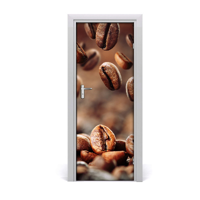 Self-adhesive door sticker Coffee beans