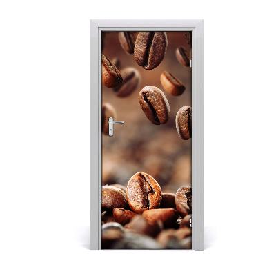 Self-adhesive door sticker Coffee beans