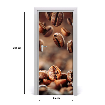 Self-adhesive door sticker Coffee beans