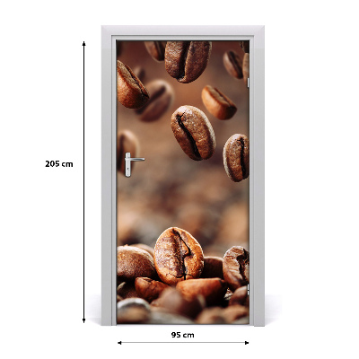 Self-adhesive door sticker Coffee beans