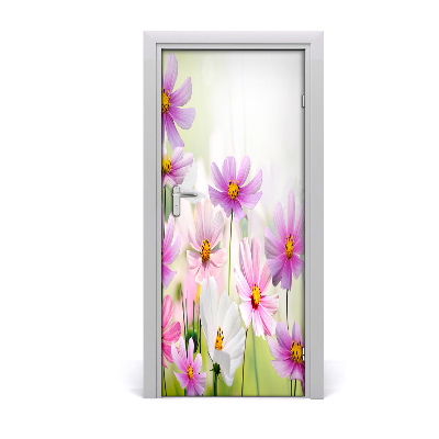 Self-adhesive door sticker Field flowers