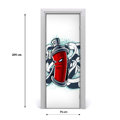 Self-adhesive door wallpaper Graffiti